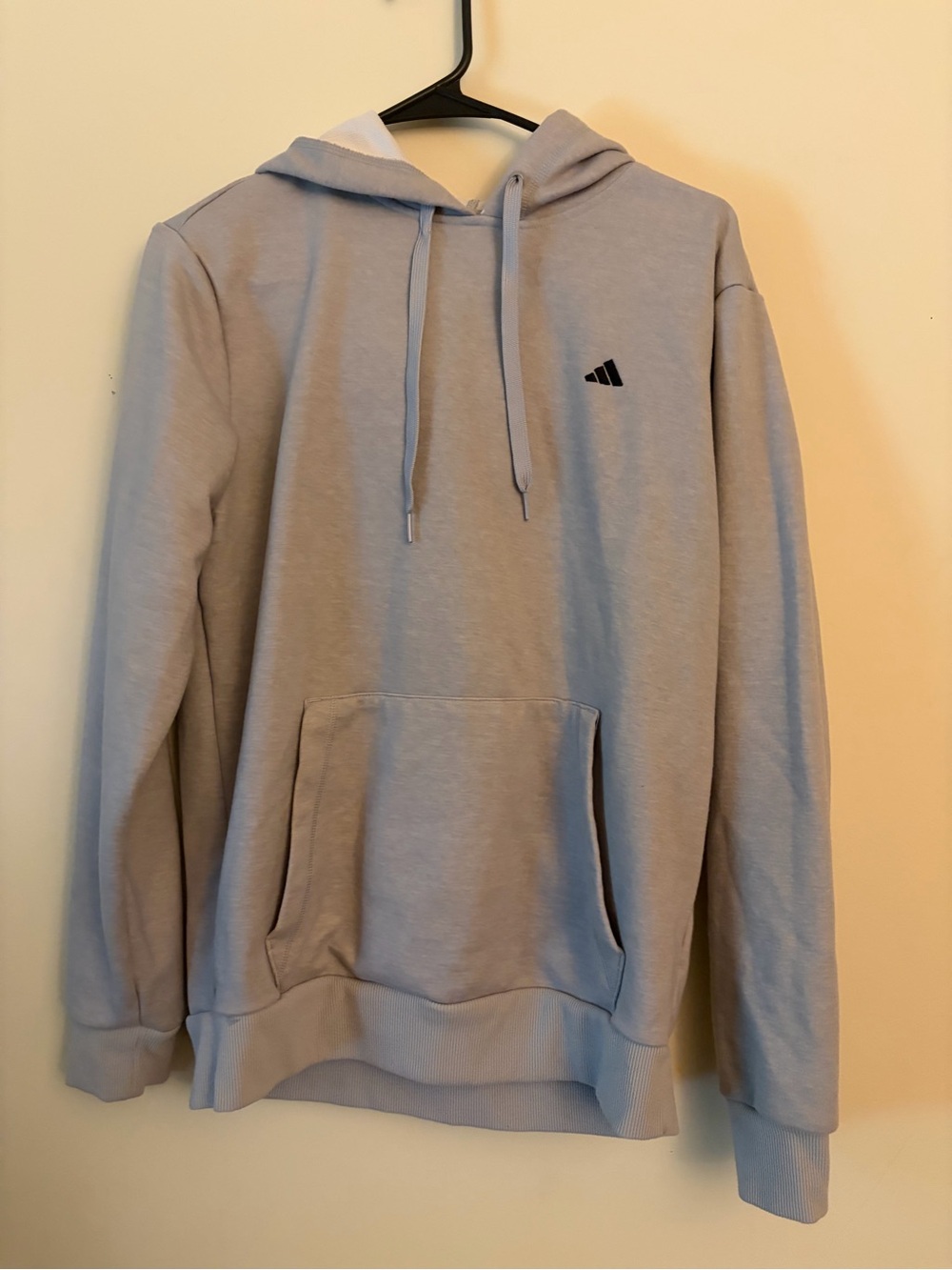 adidas Light Gray Hooded Pullover Sweatshirt
